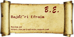 Bajári Efraim névjegykártya